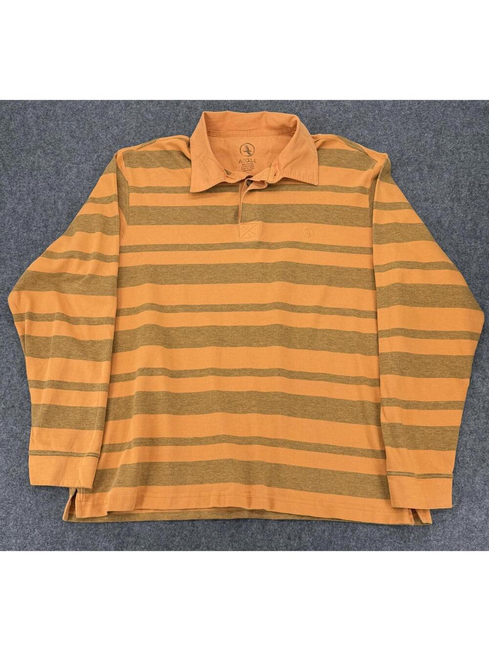 Aigle Relaxed Fit XL Striped Cotton Polyester‎ Polo Shirt - Picture 3 of 8